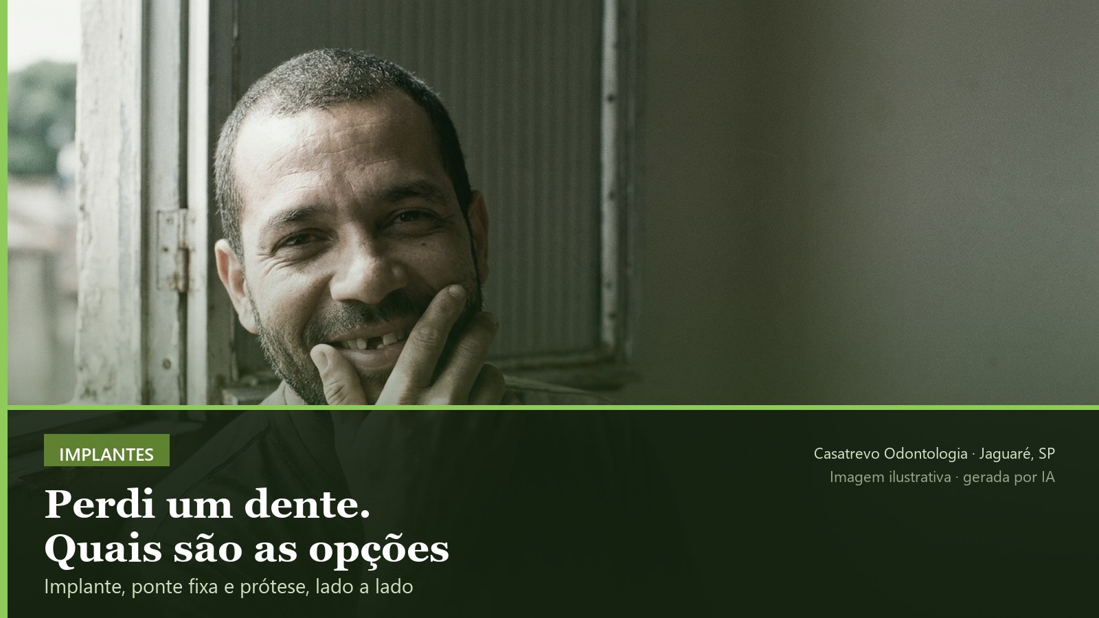 Casal idoso sorrindo ao ar livre, ilustrando reabilitação com implante